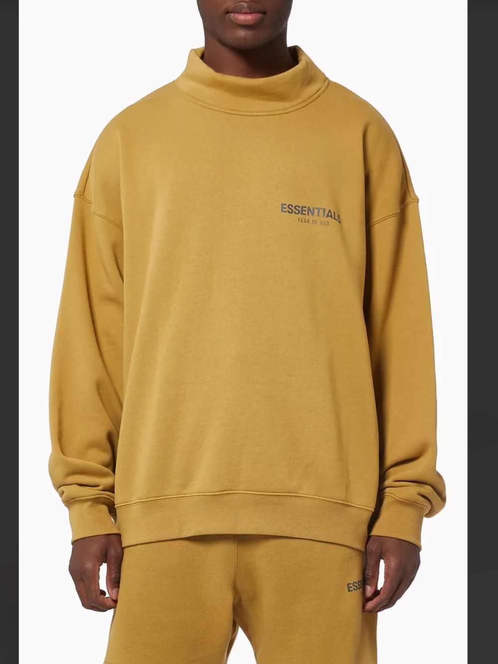 Fear Of God Essentials Mockneck Sweater Men’s Medium Amber Pullover Fleece